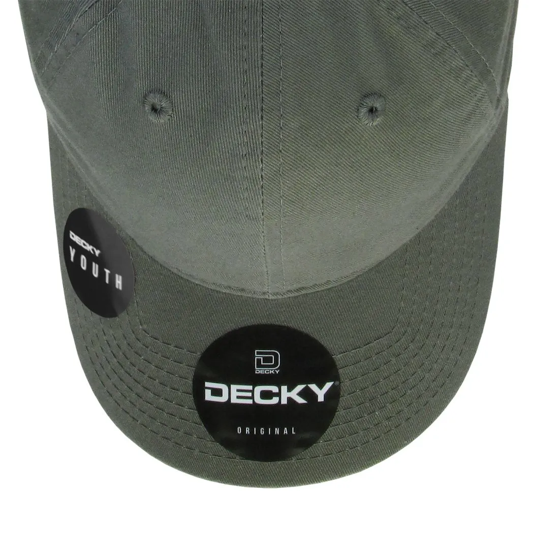 Decky 7005 Kids Youth Washed Cotton Hats Low Crown 6 Panel Dad Caps Relaxed