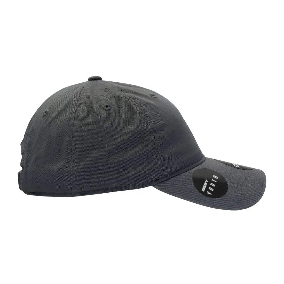 Decky 7005 Kids Youth Washed Cotton Hats Low Crown 6 Panel Dad Caps Relaxed