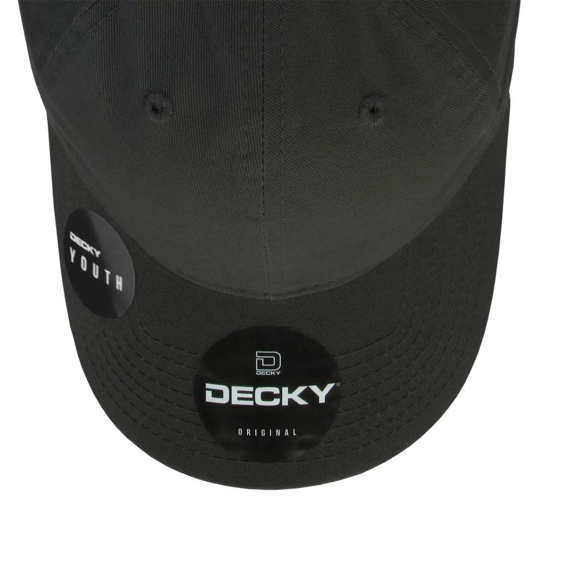 Decky 7005 Kids Youth Washed Cotton Hats Low Crown 6 Panel Dad Caps Relaxed