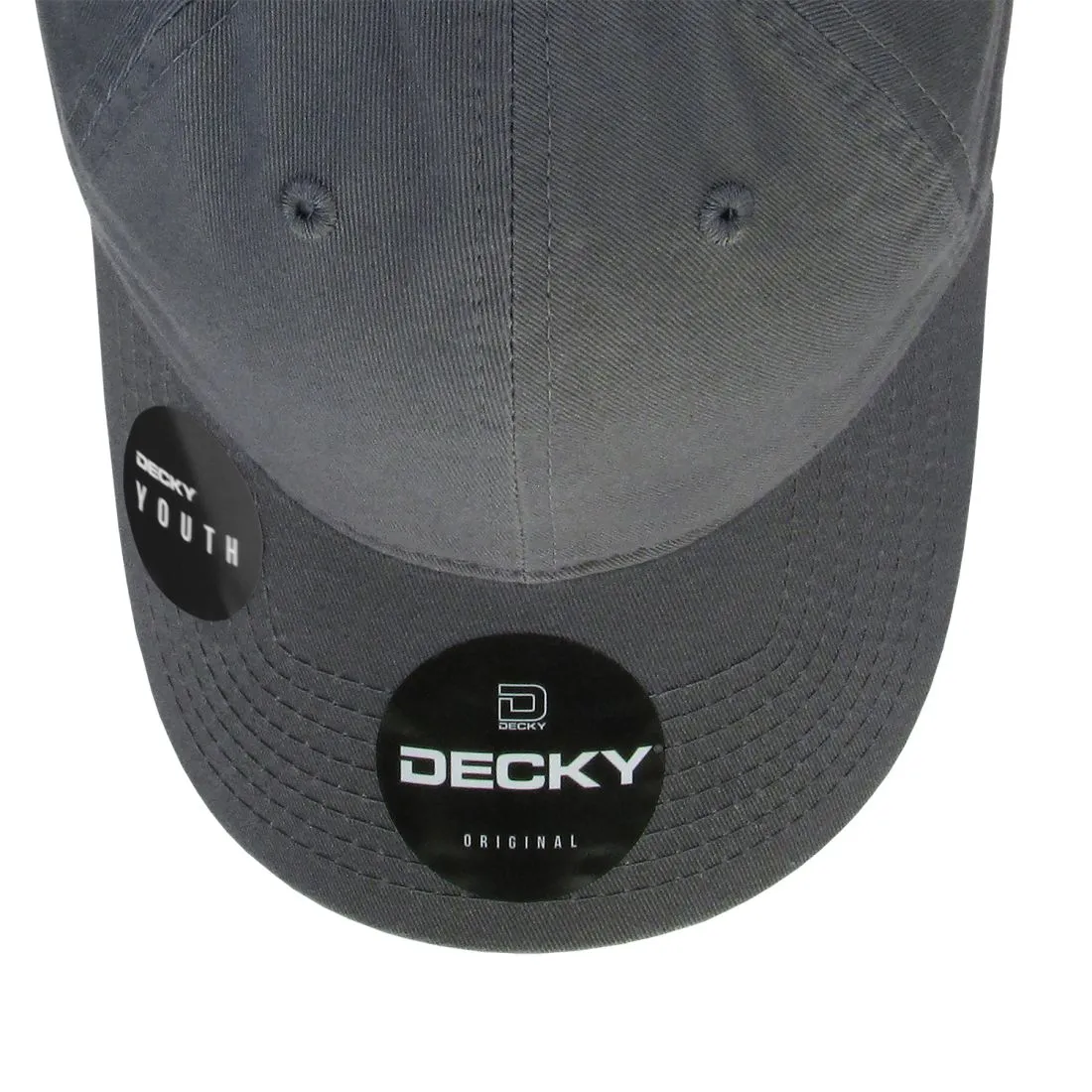 Decky 7005 Kids Youth Washed Cotton Hats Low Crown 6 Panel Dad Caps Relaxed