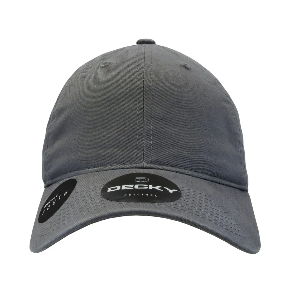 Decky 7005 Kids Youth Washed Cotton Hats Low Crown 6 Panel Dad Caps Relaxed