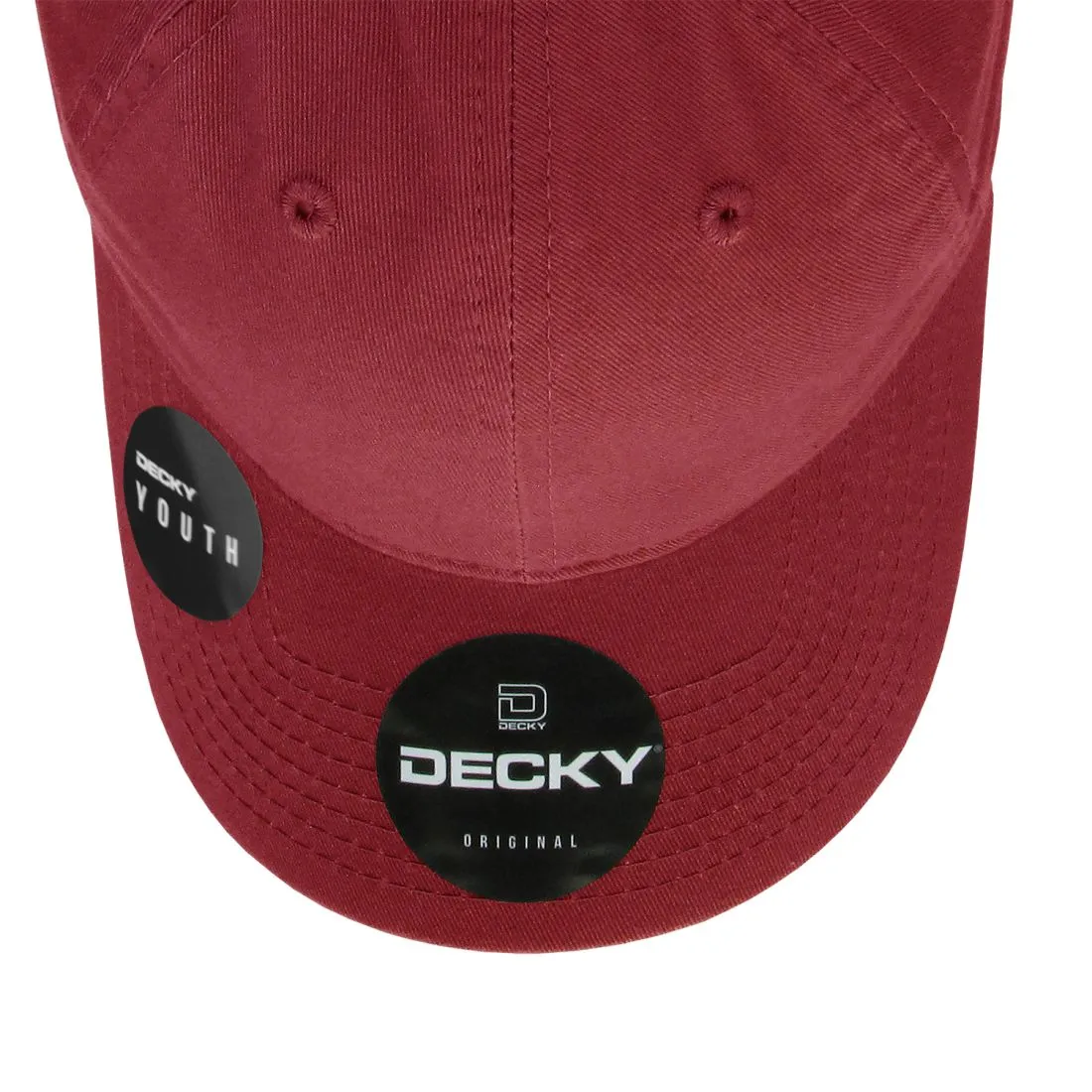 Decky 7005 Kids Youth Washed Cotton Hats Low Crown 6 Panel Dad Caps Relaxed