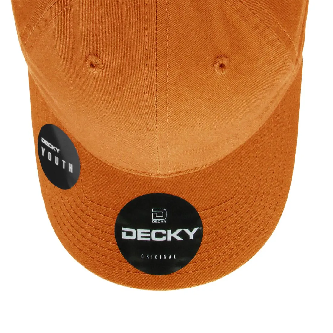 Decky 7005 Kids Youth Washed Cotton Hats Low Crown 6 Panel Dad Caps Relaxed