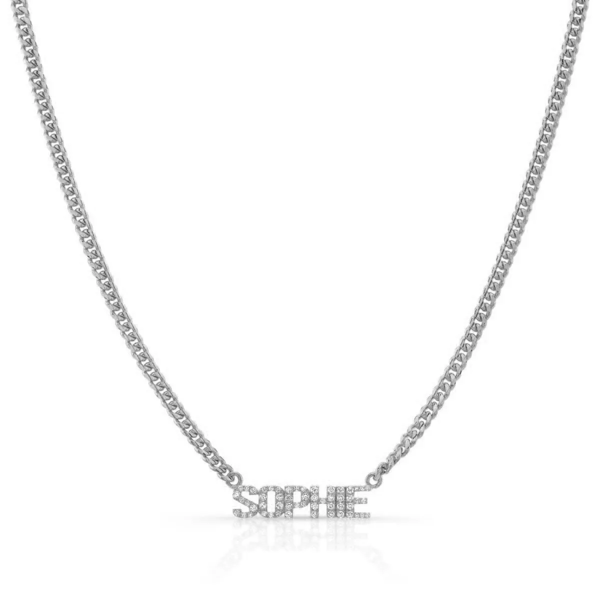 Diamond Nameplate on Cuban Link Necklace