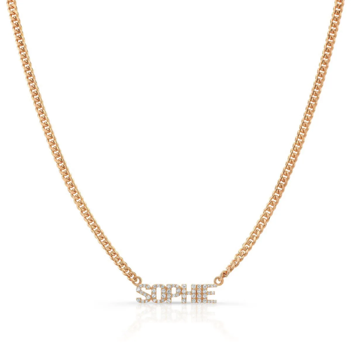 Diamond Nameplate on Cuban Link Necklace