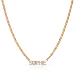 Diamond Nameplate on Cuban Link Necklace