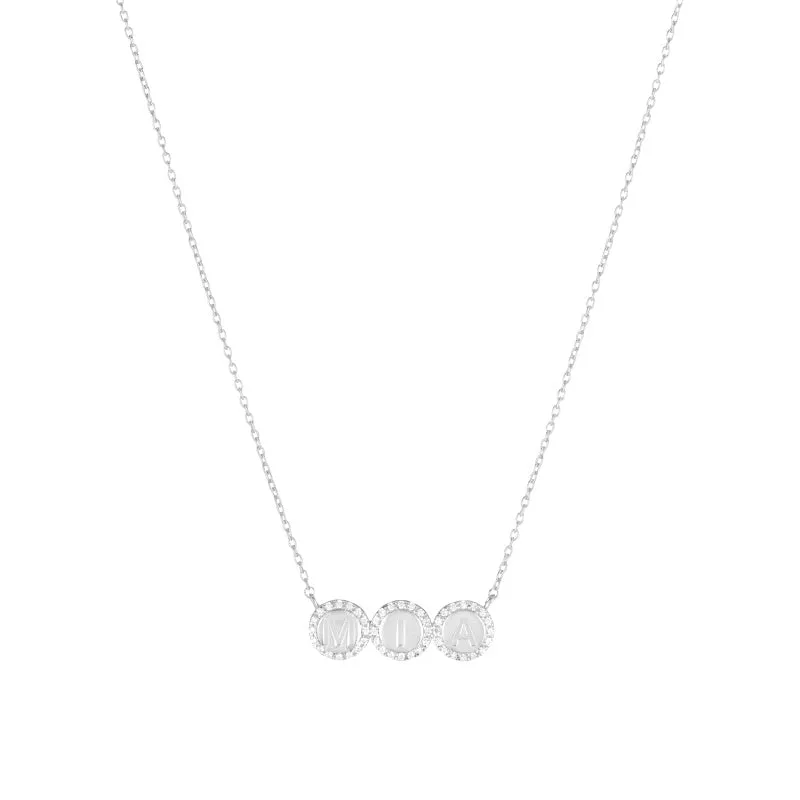 Diamond Pavé Personalized Disc Necklace