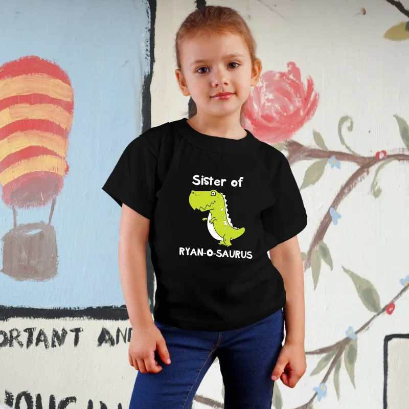 Dinosaur Family - Sister of Custom Name Dino T-Shirts