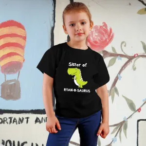 Dinosaur Family - Sister of Custom Name Dino T-Shirts