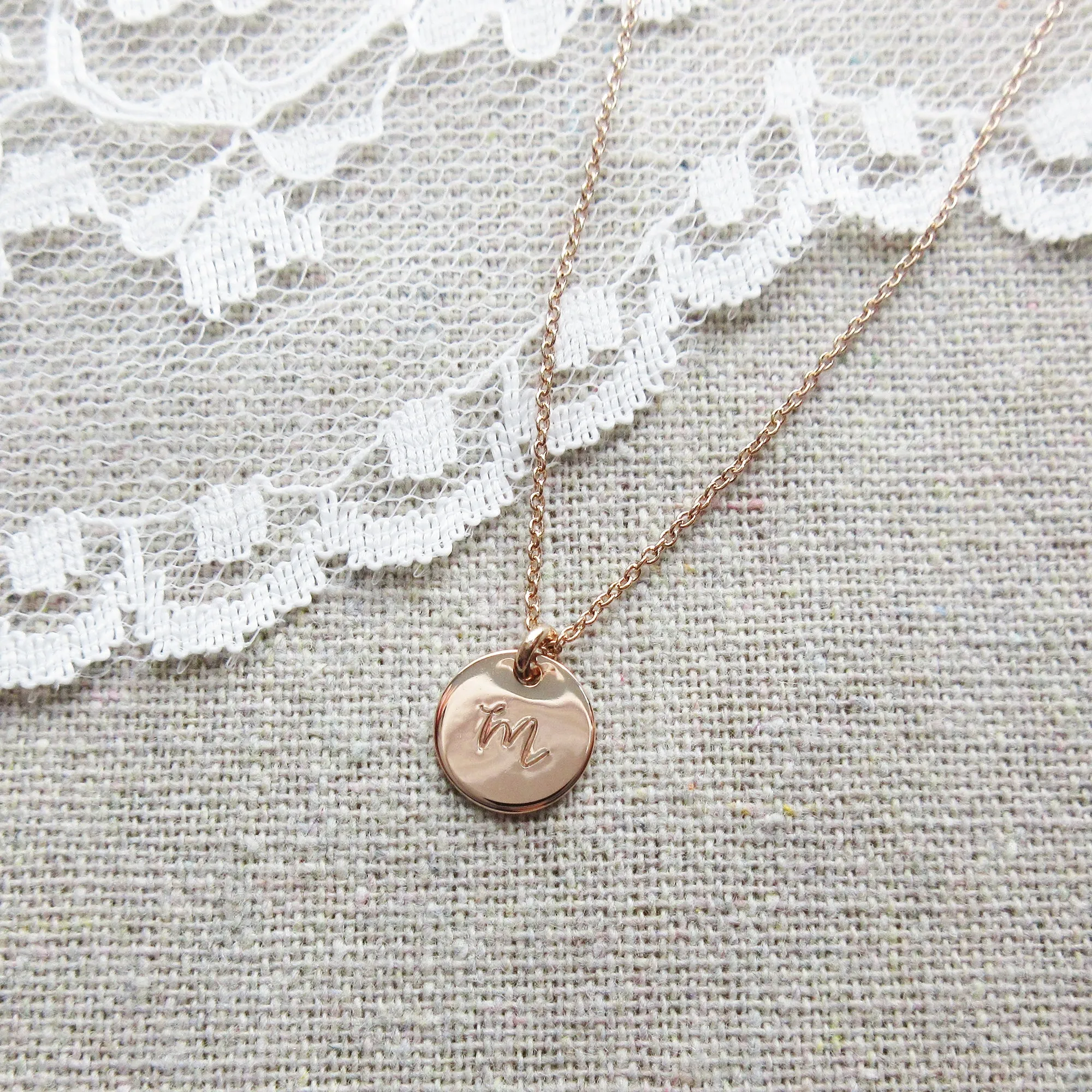 Disc Initial Necklace