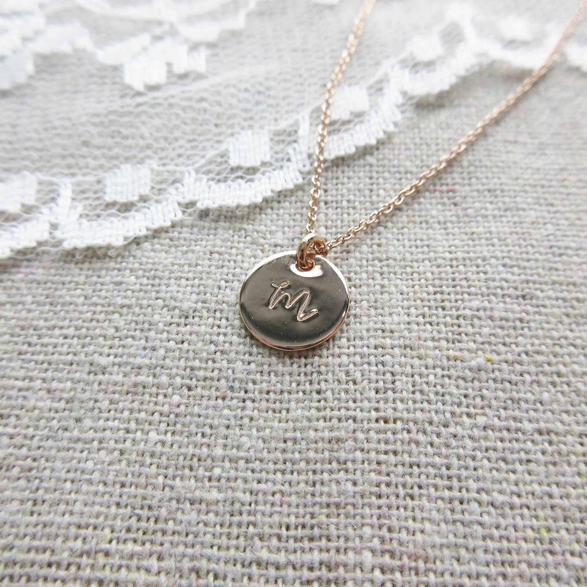 Disc Initial Necklace