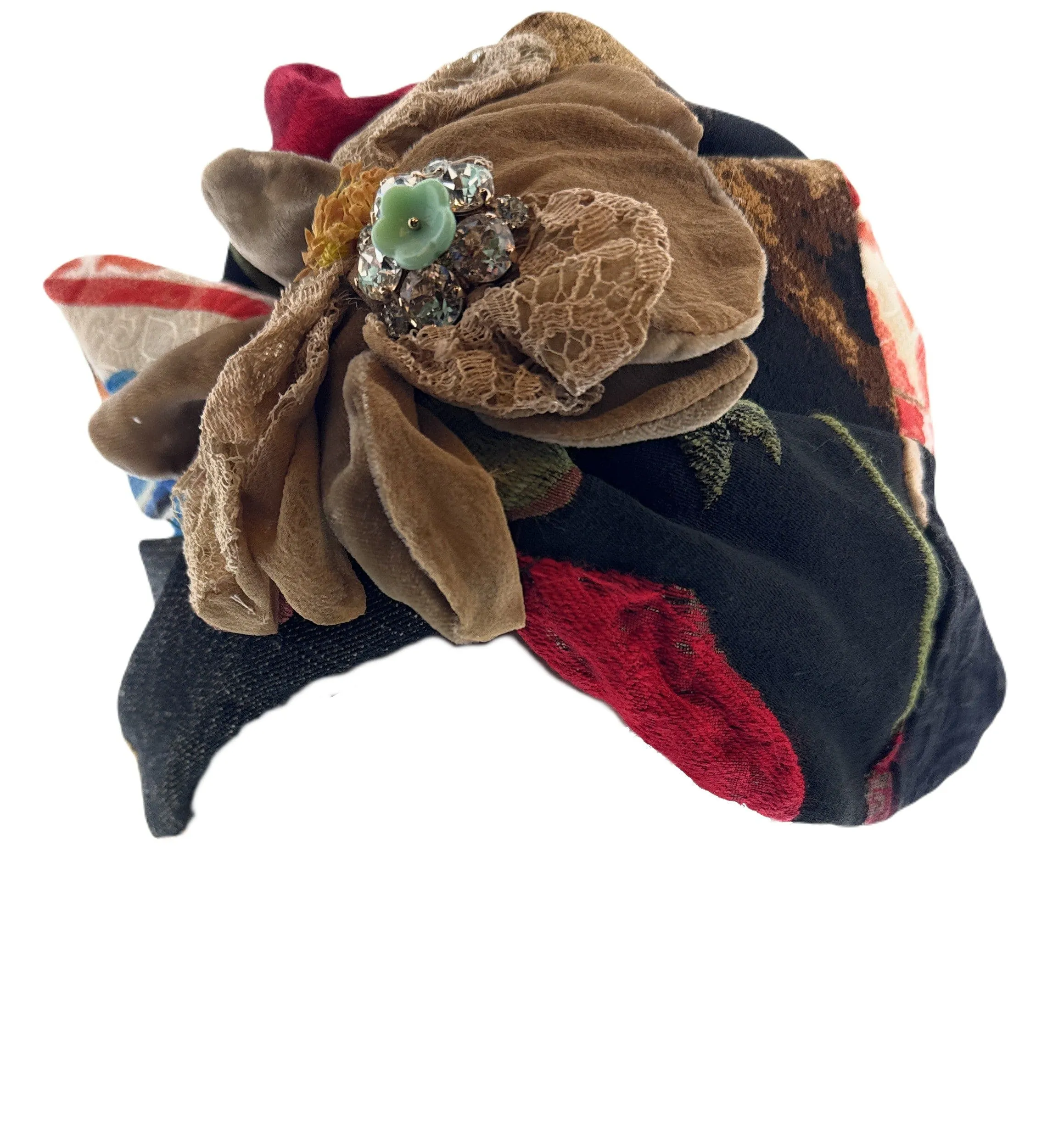 Dolce & Gabbana Turban Headpiece with Floral Detail-Adult S