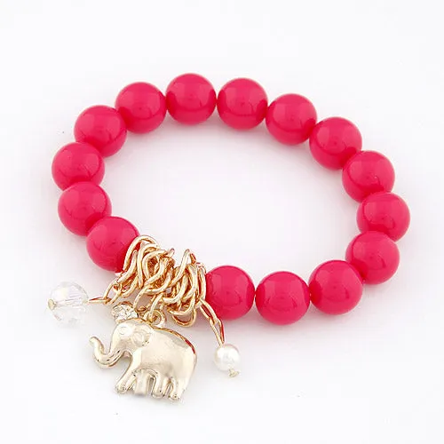 Elephant Charm Beads Bracelet