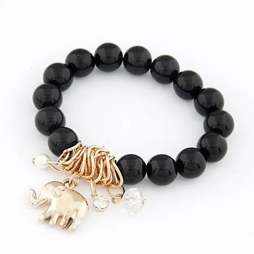 Elephant Charm Beads Bracelet