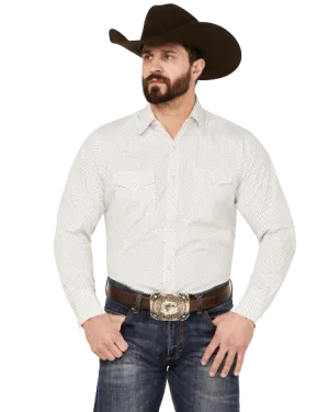 Ely Walker Men's Geo Print Long Sleeve Pearl Snap Western Shirt