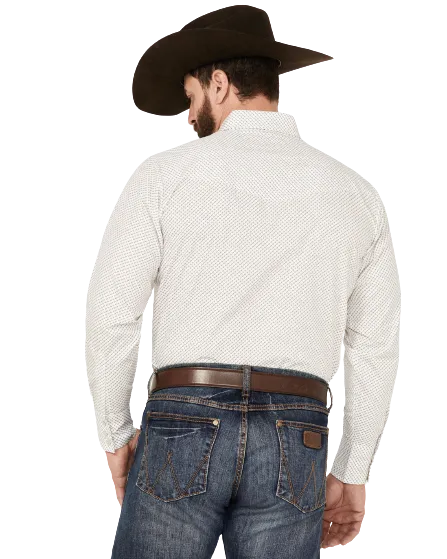 Ely Walker Men's Geo Print Long Sleeve Pearl Snap Western Shirt