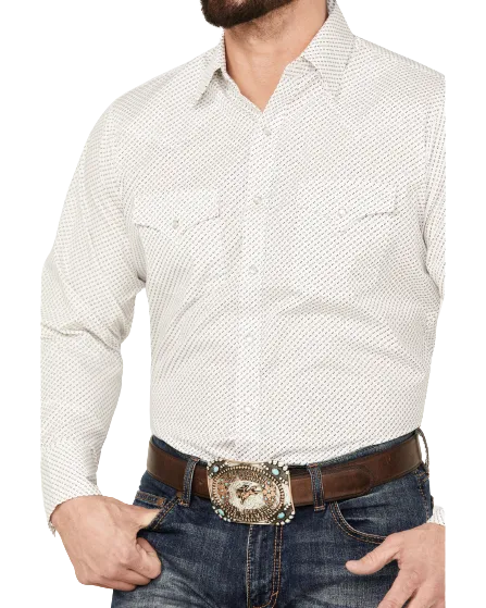 Ely Walker Men's Geo Print Long Sleeve Pearl Snap Western Shirt