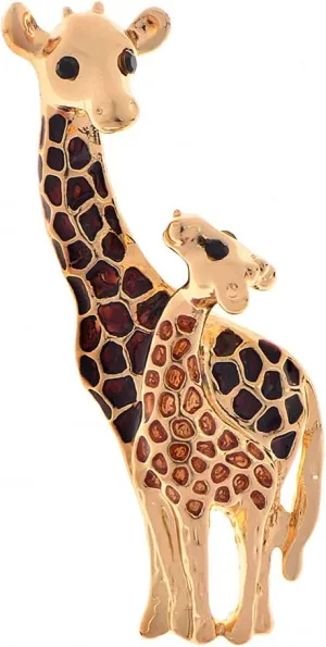 Enamel Double Giraffe Brooches for Women And Men Cute Multicolor Animal Brooch Pins Fashion Jewelry Good Gift