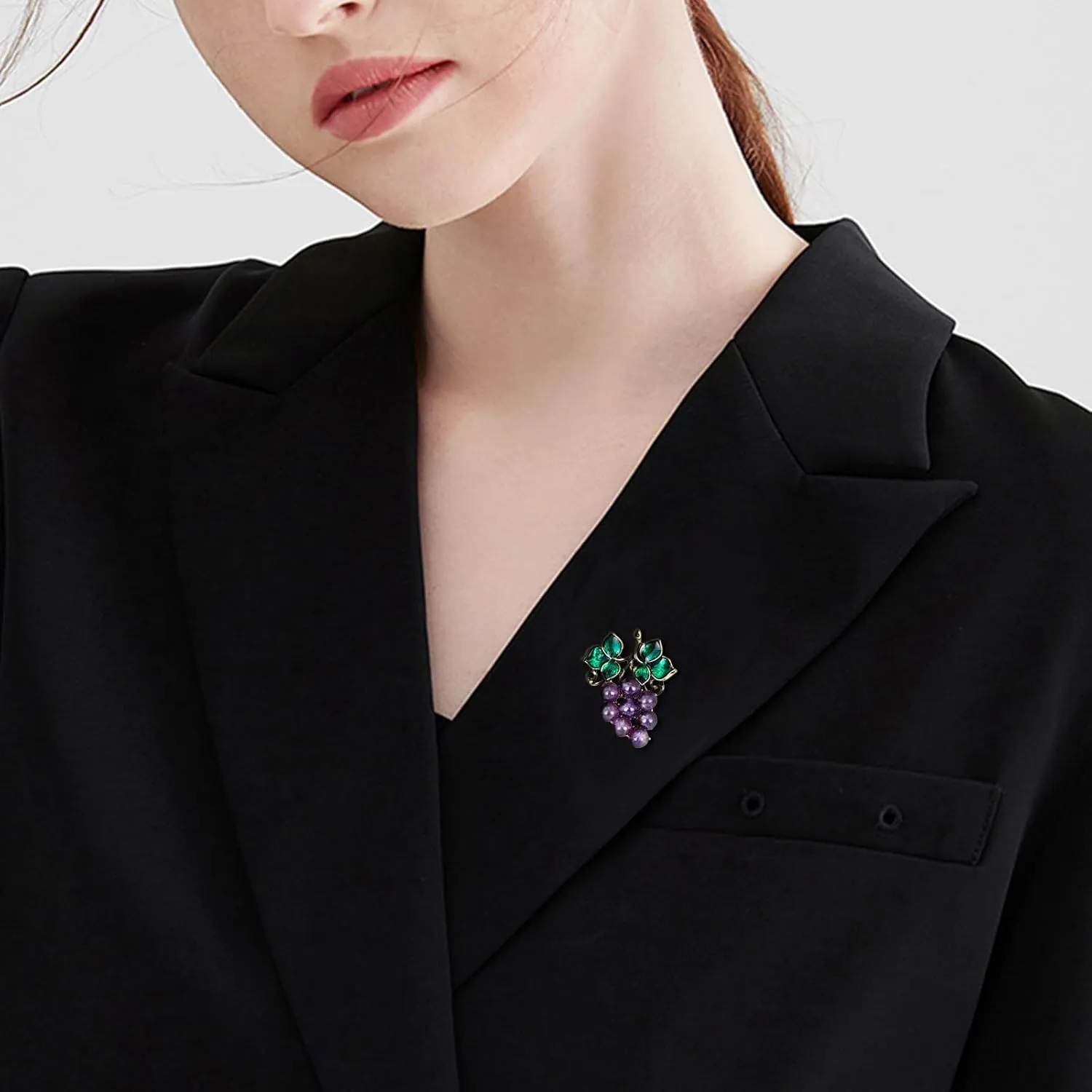 Enamel Fruit Brooch for Women Rhinestones Fruit Lapel Pin Elegant Fruit Brooches Jewelry Gift, Perfect for Dresses Hat Bag