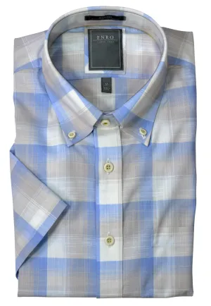 Enro Men's No-Iron BD SS Shirt/Light Blue #181741335