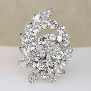 Exuberant Eisenberg Ice Crystal Corsage Brooch
