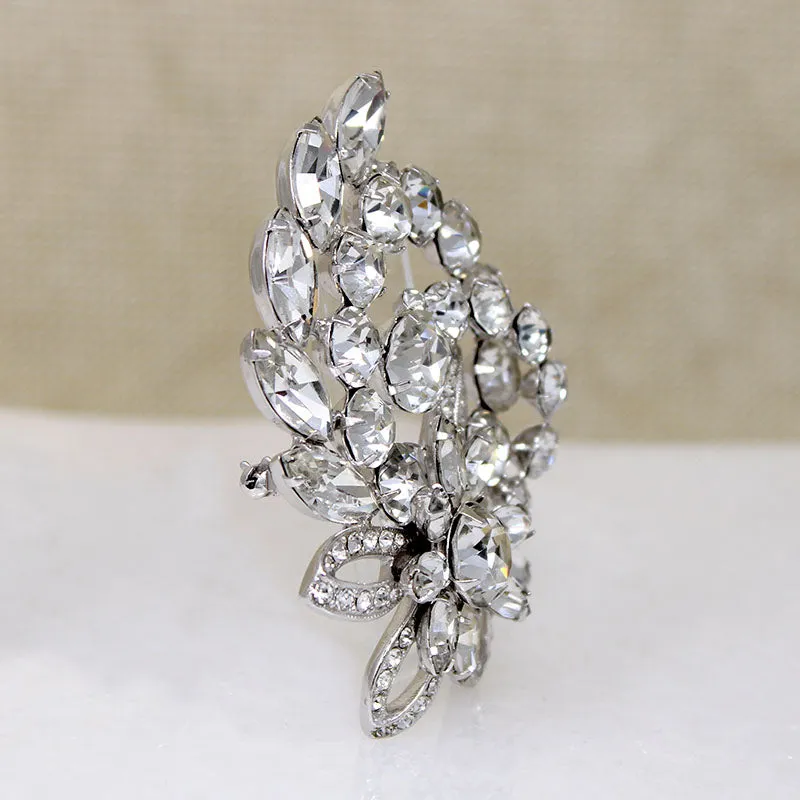 Exuberant Eisenberg Ice Crystal Corsage Brooch