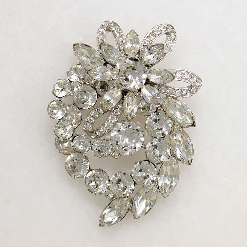 Exuberant Eisenberg Ice Crystal Corsage Brooch