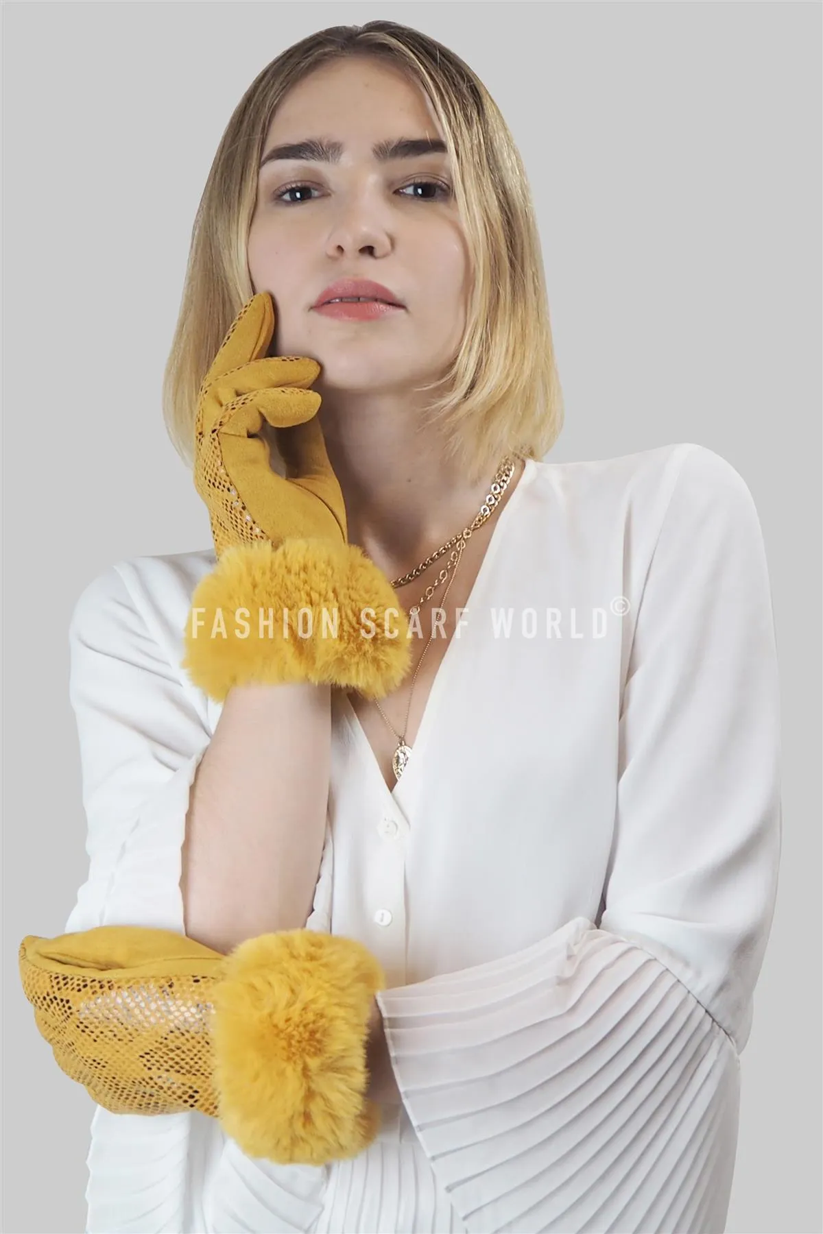 Faux Fur Trim & Snakeskin Print Touch