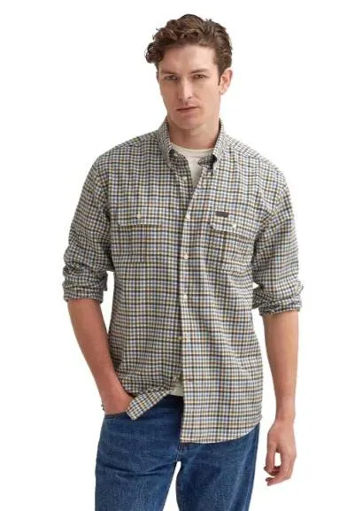 Barbours Premium Blue Foss Thermo Weave Check Shirt