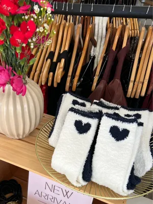 Fuzzy Heart Socks - 2 Pack