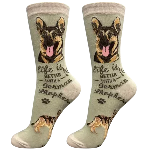 German Shepherd Dog Socks - Cute Novelty Crew Socks -Unisex