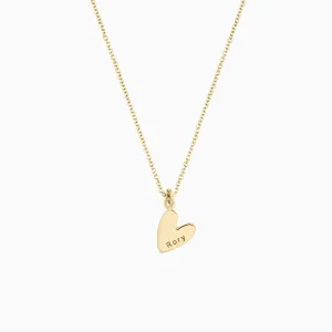 Gold Heart Necklace (Engraving Included)