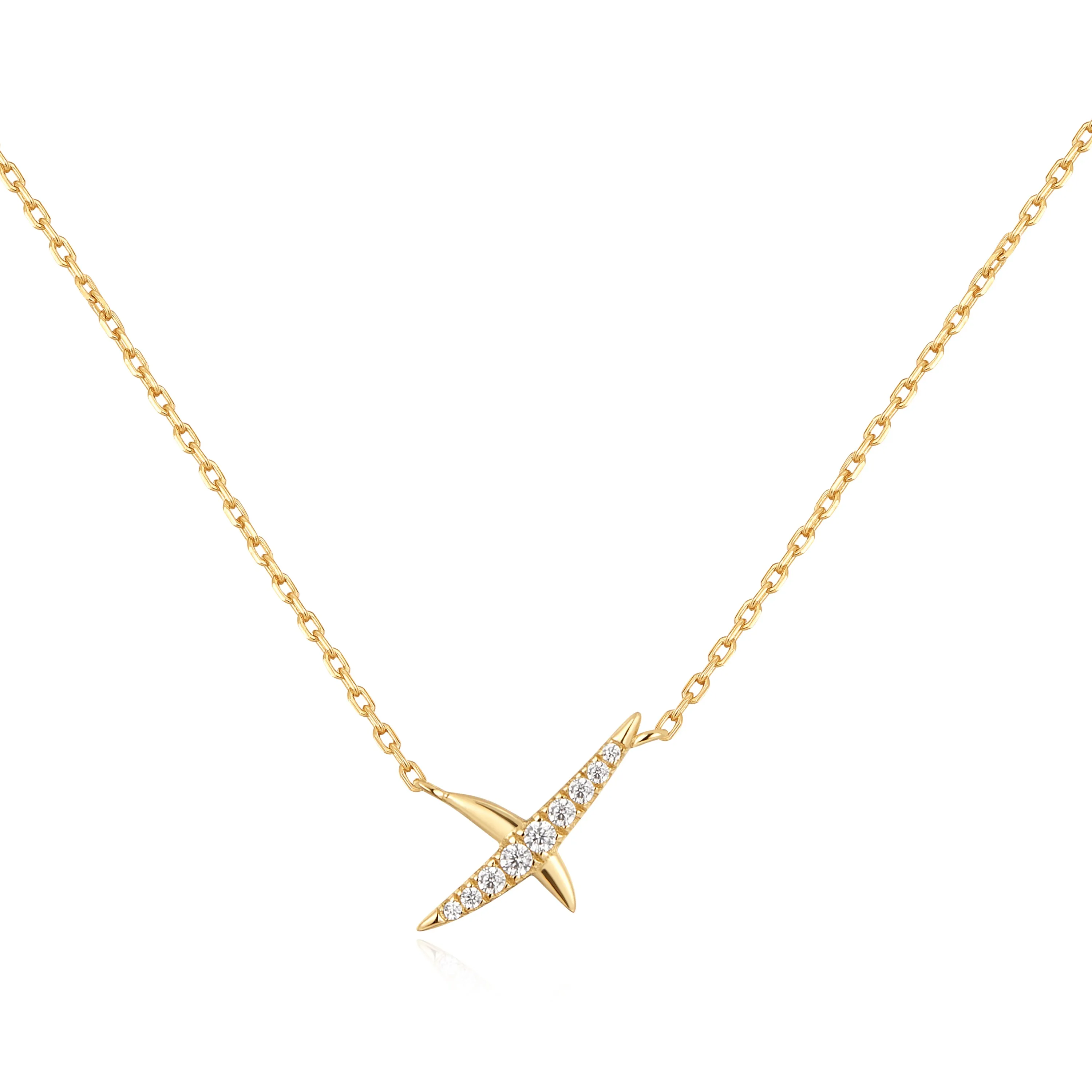 Gold Kiss Pavé Necklace