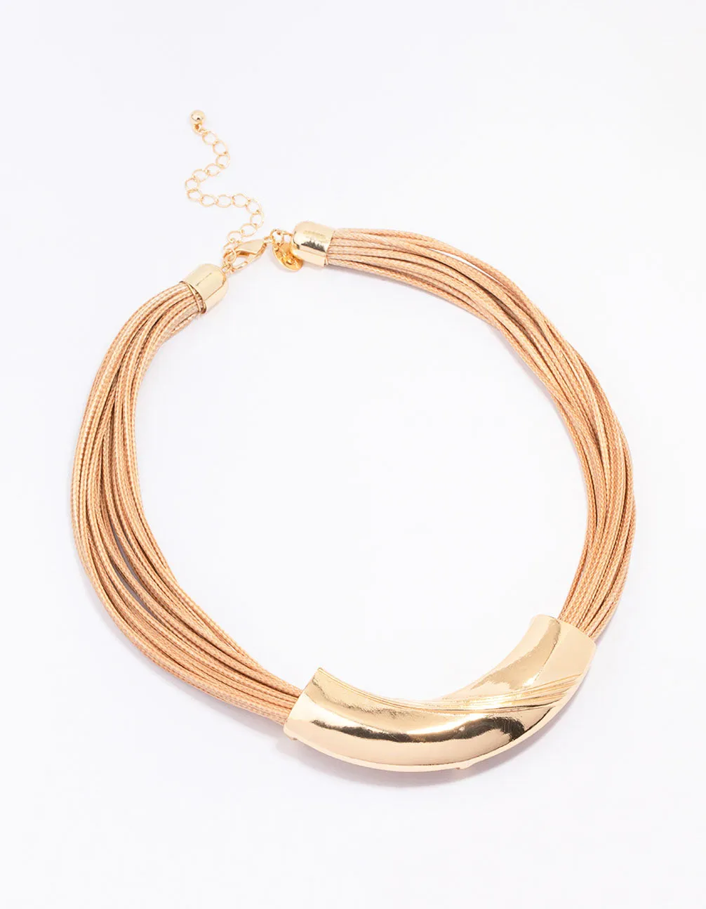 Gold Rope Textured Molten Statement Necklace