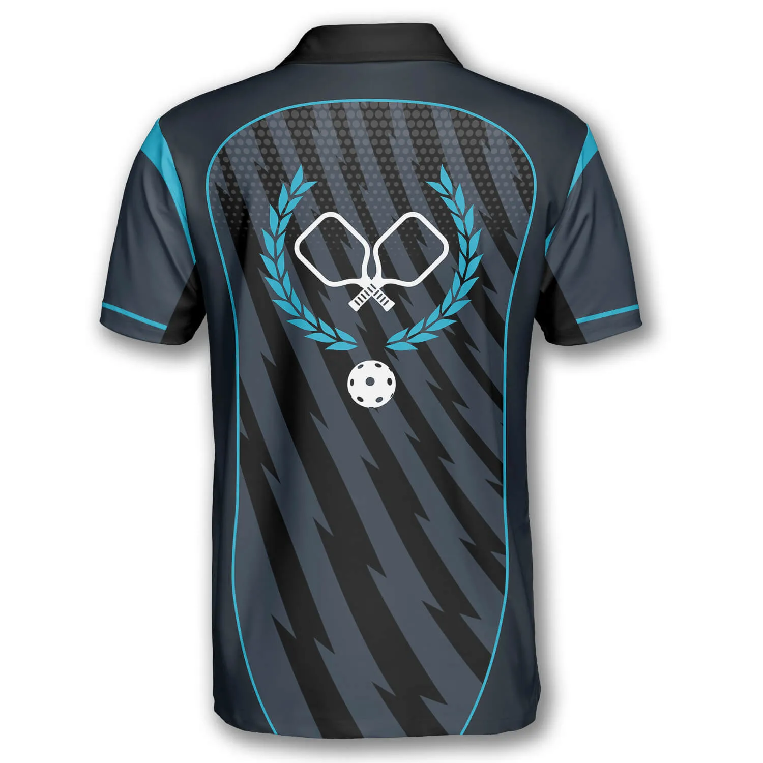 Grey Blue Sports Style Custom Pickleball Shirts for Men