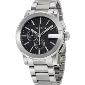 Gucci G-Chrono 44mm Black Guilloche Dial Quartz Men's Watch