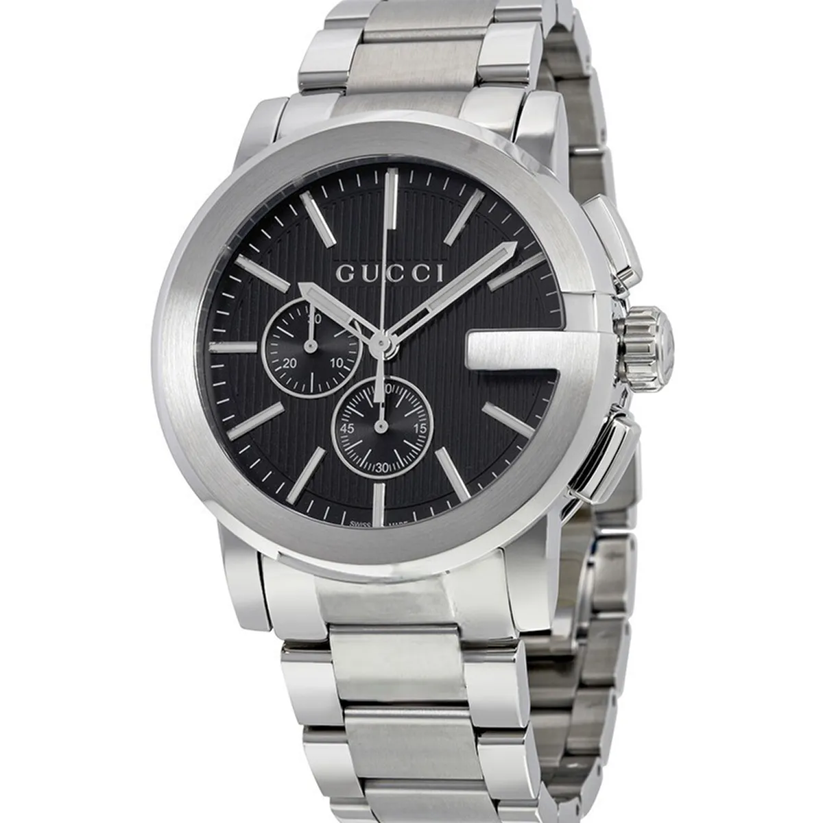 Gucci G-Chrono 44mm Black Guilloche Dial Quartz Men's Watch