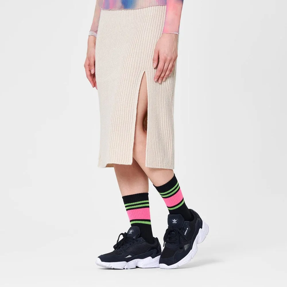 Happy Socks: Blocked Stripe 3/4 Sneaker Black