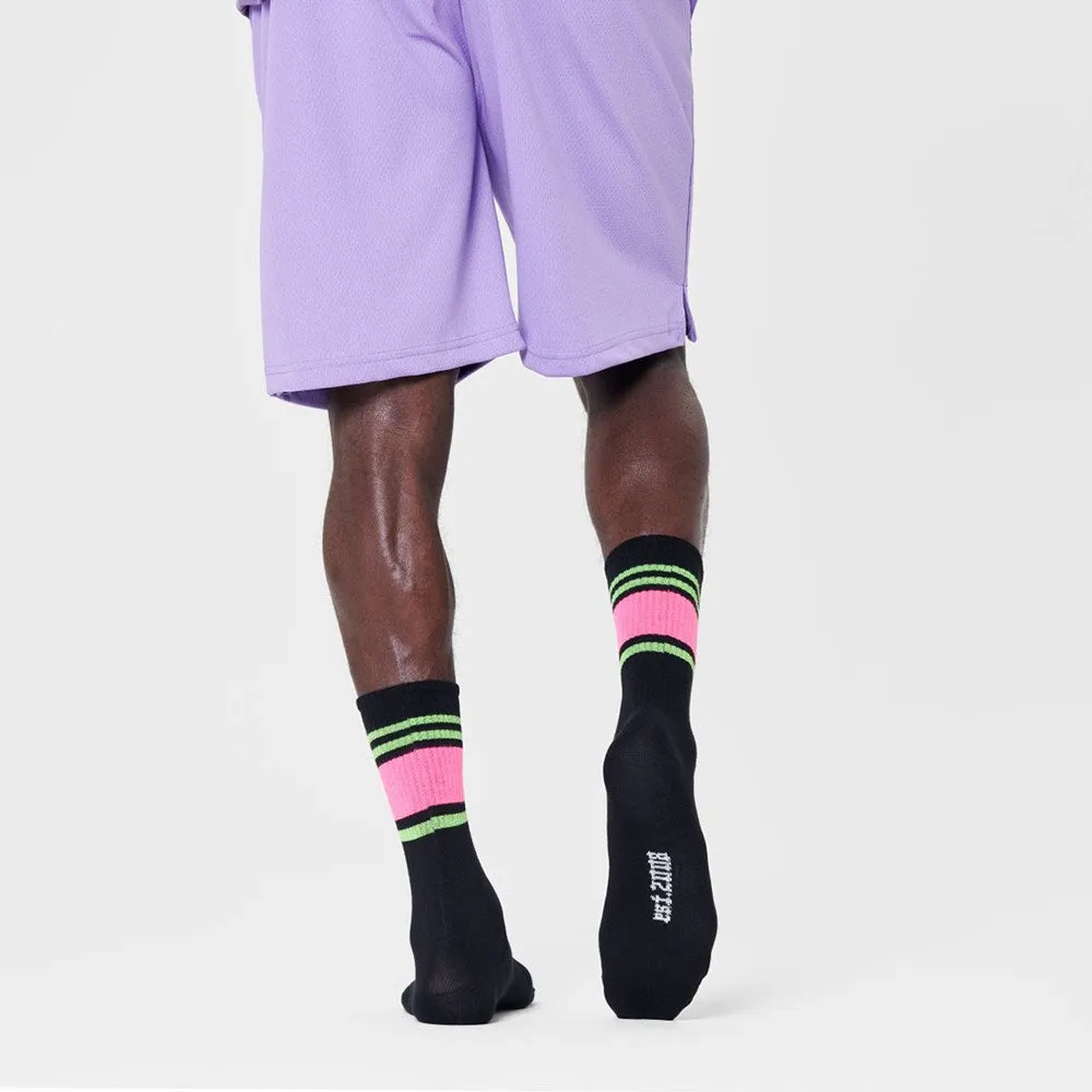 Happy Socks: Blocked Stripe 3/4 Sneaker Black