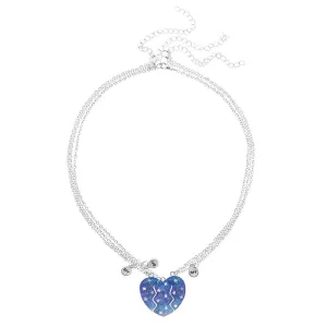 Heart Luminous Sequins Children BFF Necklaces