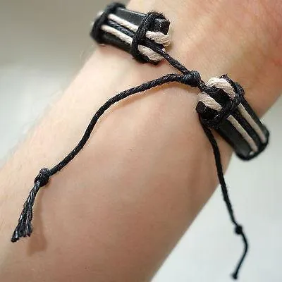 Hemp Cord Surfer Bracelet Wristband Bangle Mens Womens Girls Boys Kids Jewellery