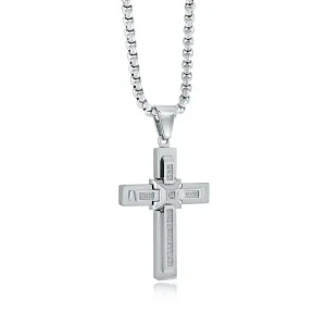 Italgem Domed-Centre Cross Necklace