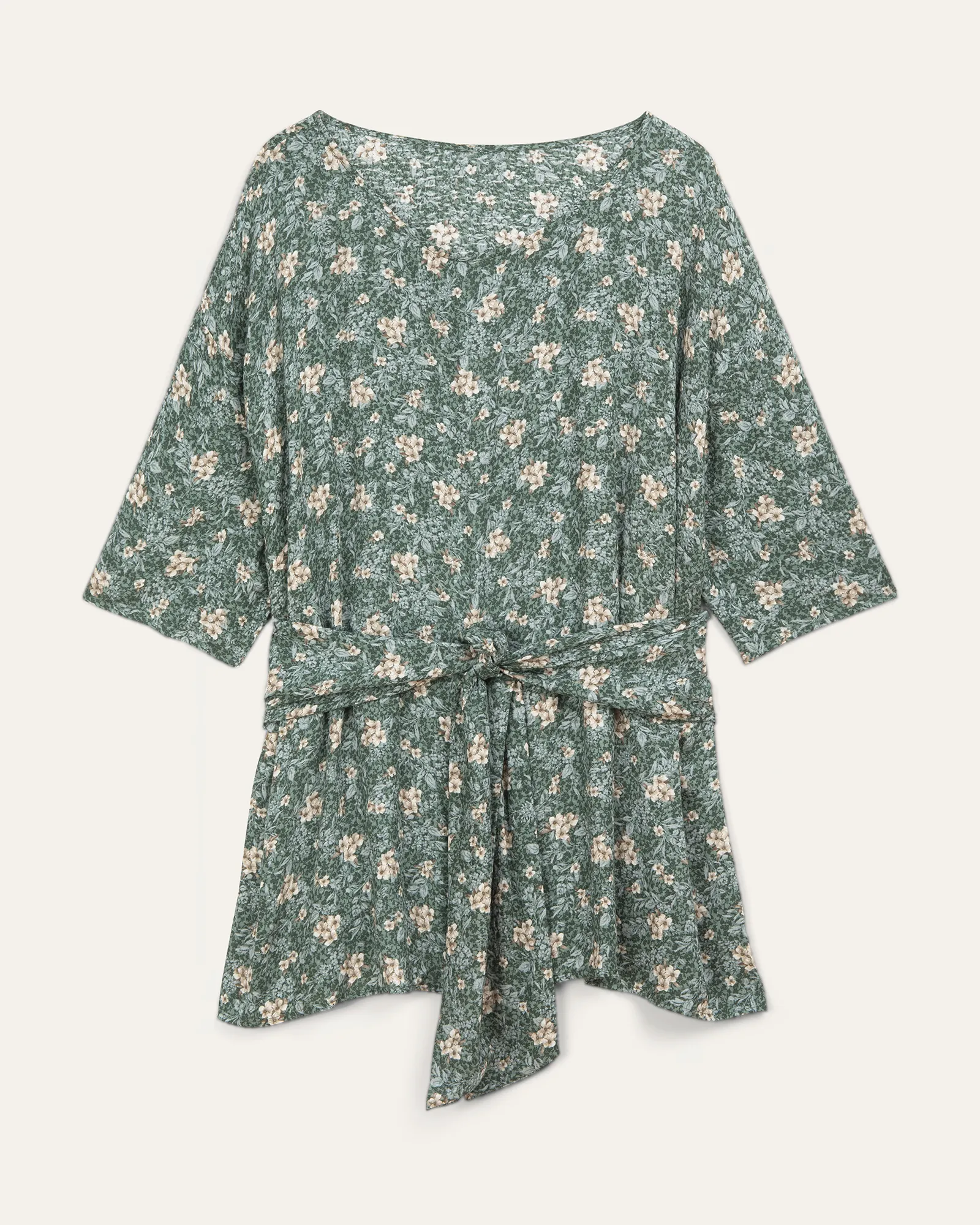 Kara Tie-Front Top | Teal / Pink