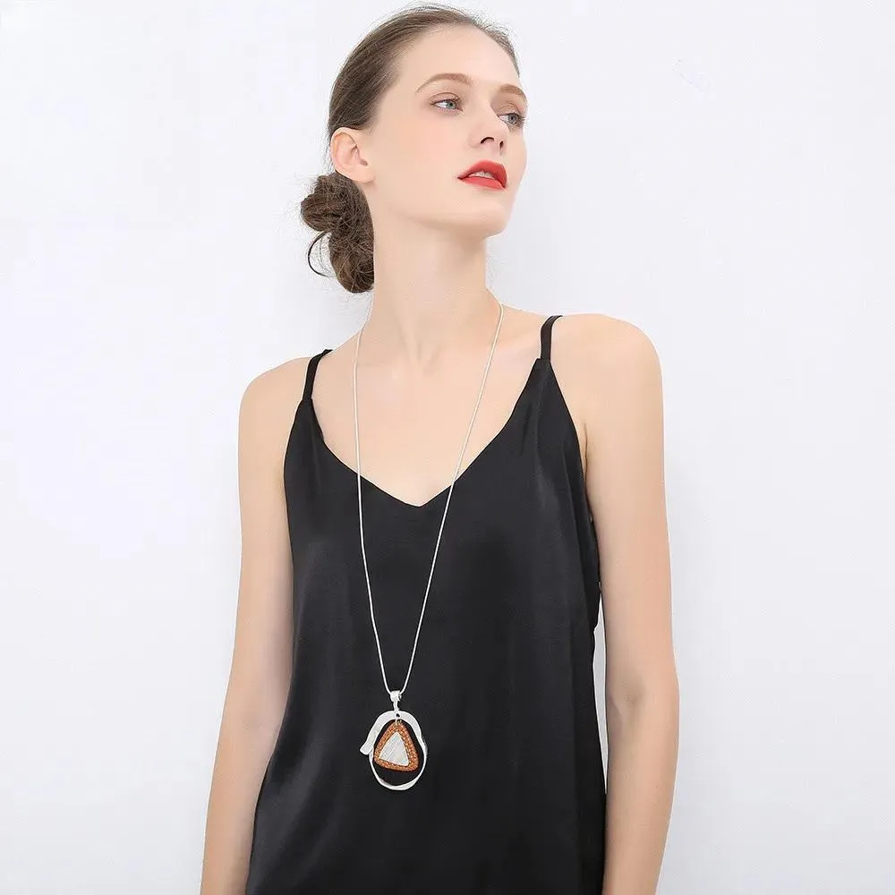 Korean Unusual Long Chains Collar Necklace Trend Suspension Pendant for Women
