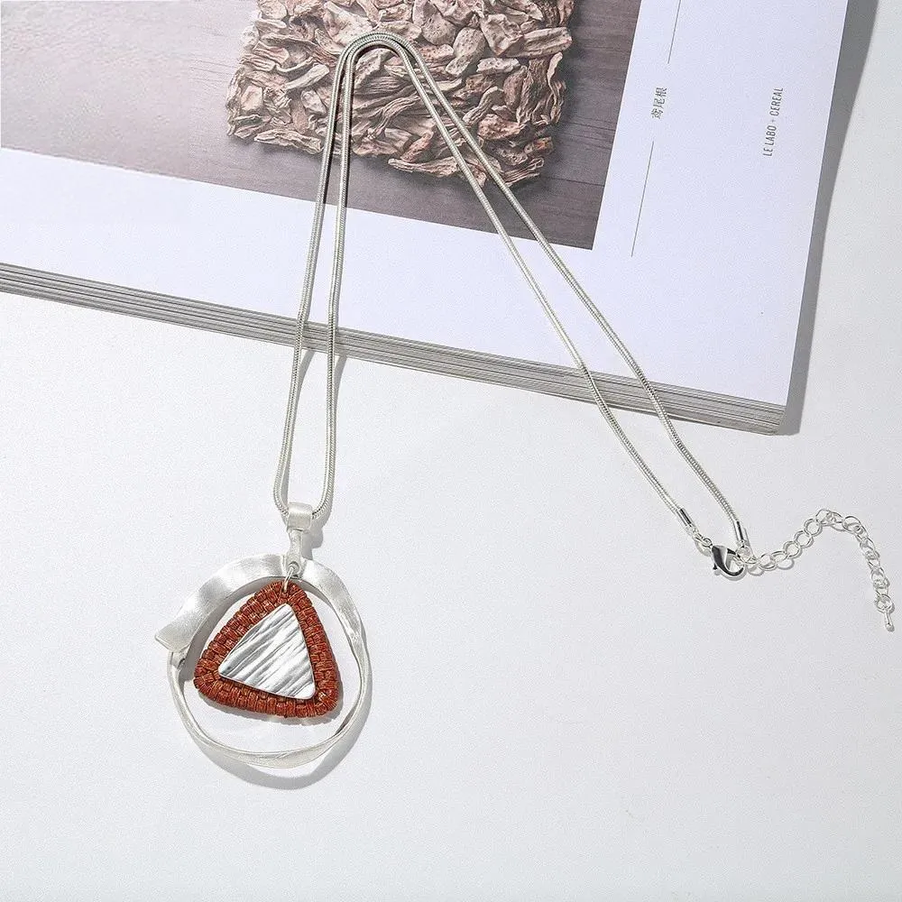 Korean Unusual Long Chains Collar Necklace Trend Suspension Pendant for Women