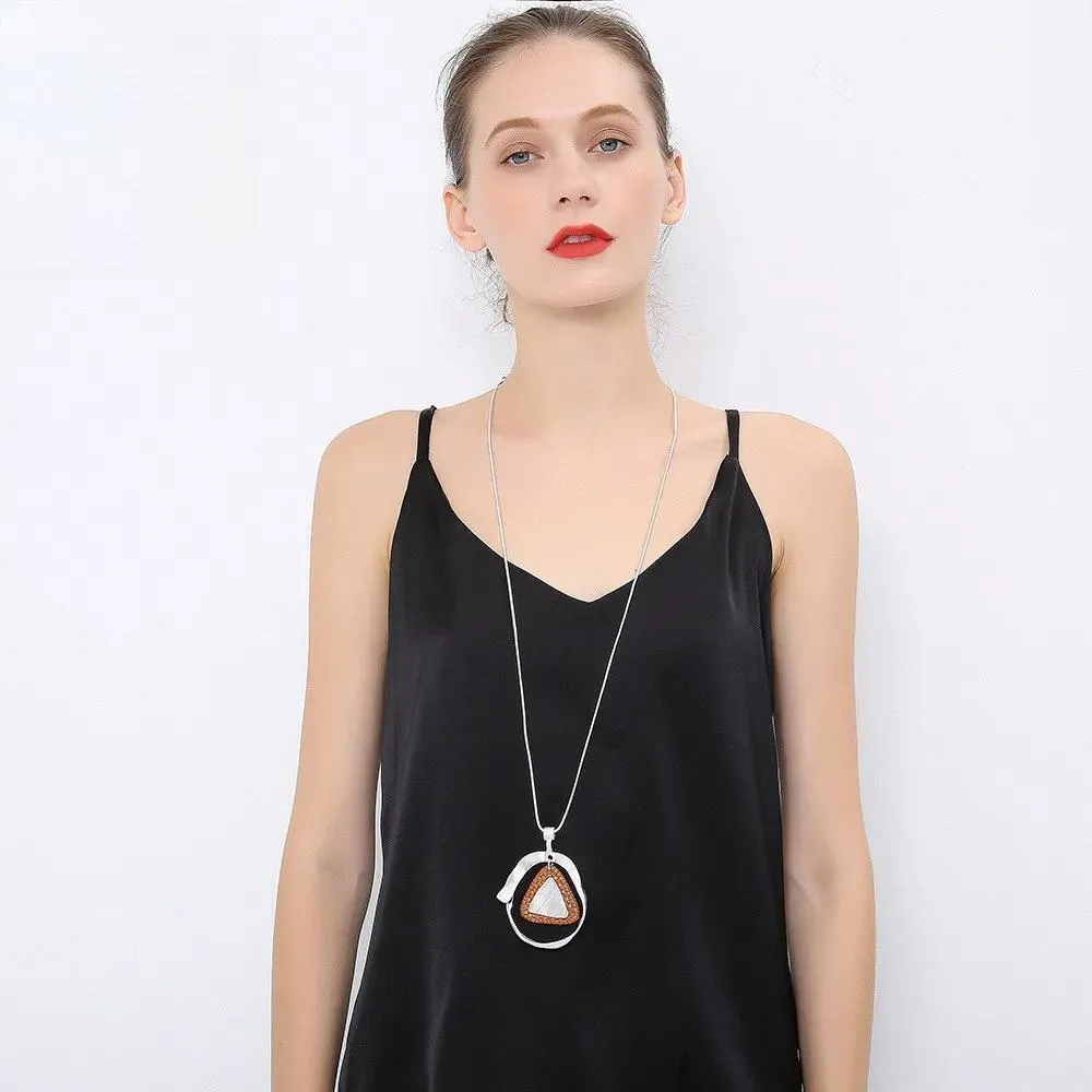 Korean Unusual Long Chains Collar Necklace Trend Suspension Pendant for Women