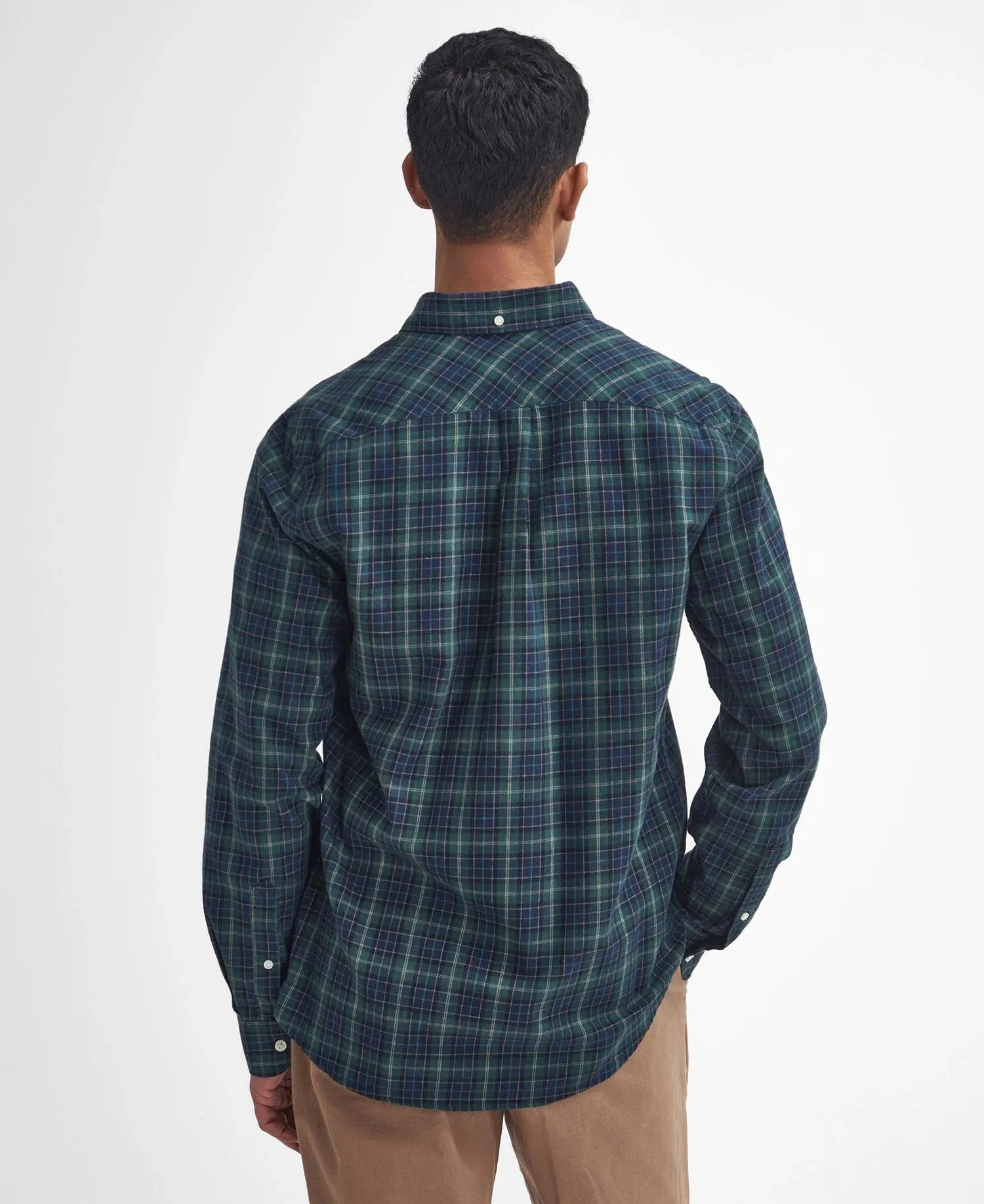 Lanark Tailored Long Sleeved Shirt in Green Loch by Barbour