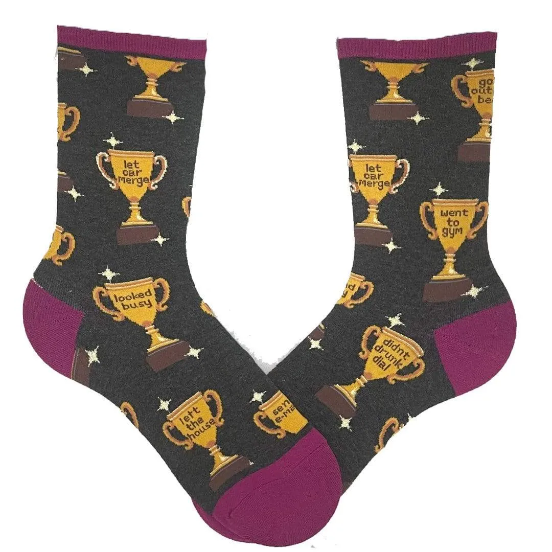 Life Goals Crew Socks for Women