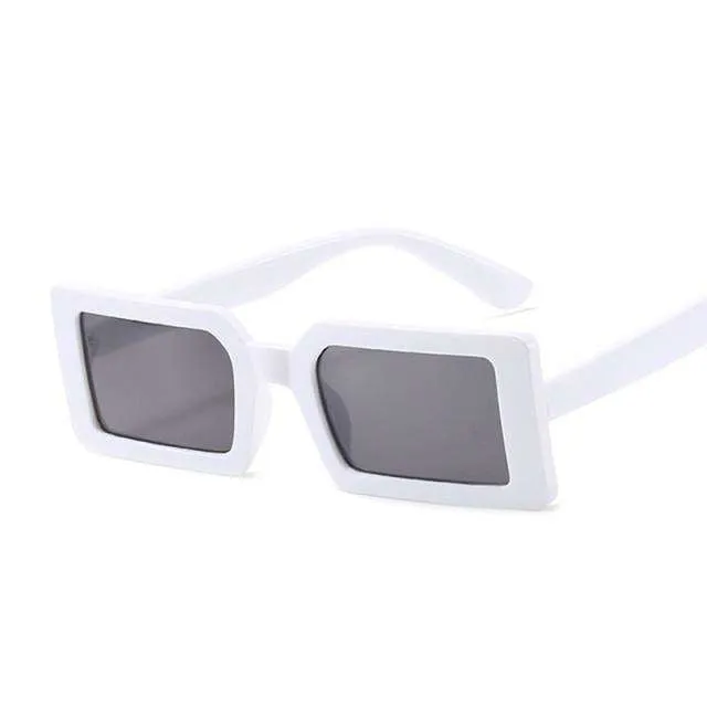 Light Grey Square Frame Slimline Sunglasses