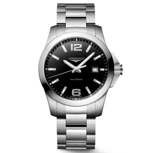 Longines Conquest 41mm Black Dial Quartz Gents Watch L3.759.4.58.6